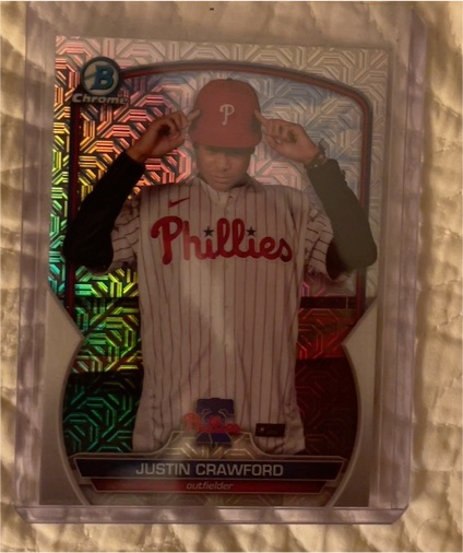 2023 Bowman Chrome #BCP-113 Justin Crawford — front