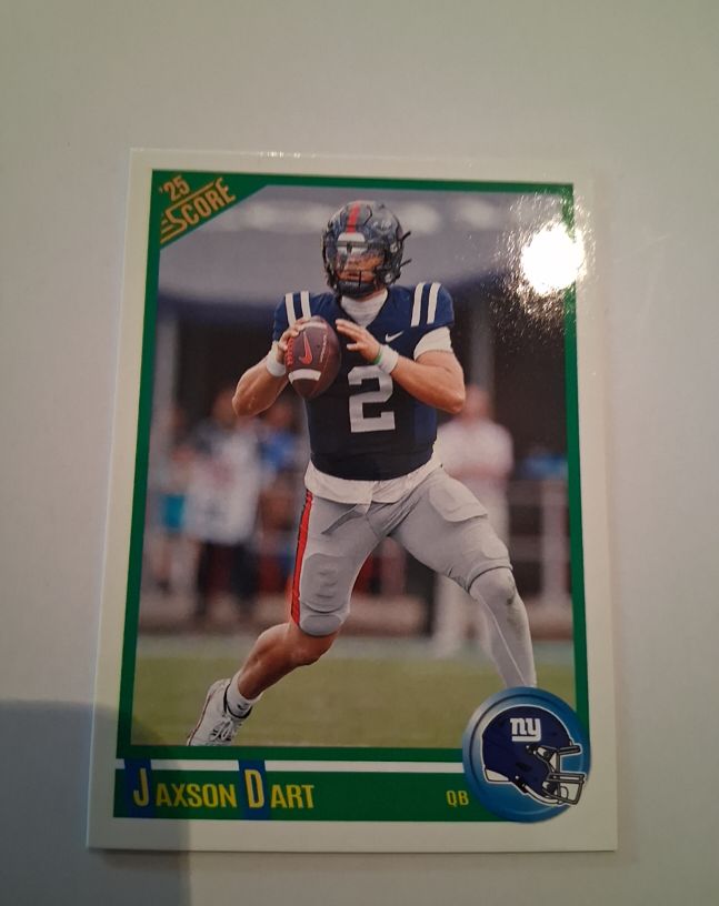 2025 Panini Score #9 Jaxson Dart Anniversary Rookie — front