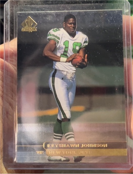 1996 SP Authentic #18 Keyshawn Johnson — front