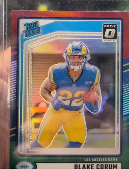 2024 Donruss Optic #322 Blake Corum Rated Rookie Preview Pink — front
