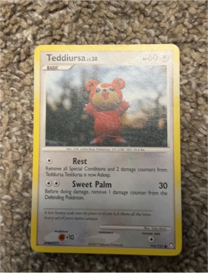 2007 Pokémon Diamond & Pearl Mysterious Treasures #105 Teddiursa — front