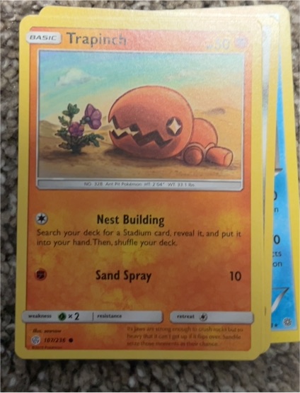 2019 Pokemon Sun & Moon Cosmic Eclipse #107 Trapinch — front
