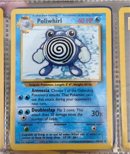 1999 Pokémon Base Set #38 Poliwhirl — front