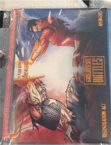 2022 Fleer Ultra Avengers Greatest Battles #EB-2 Registration Act vs The Avengers — front