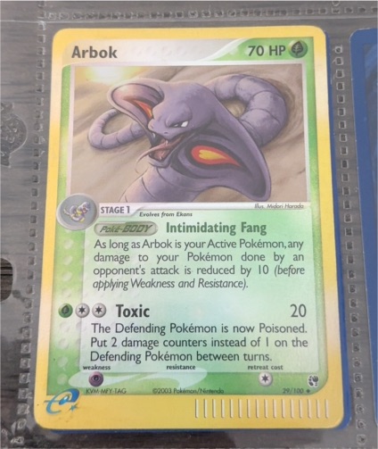 2003 Pokemon EX Sandstorm #29 Arbok — front