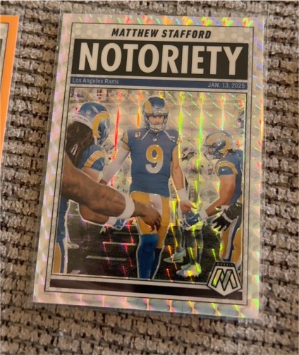 2025 Panini Mosaic #7 Matthew Stafford Notoriety — front