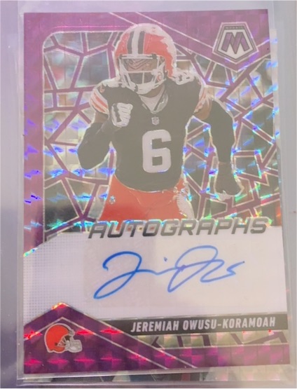 2025 Panini Mosaic Jeremiah Owusu-Koramoah Autographs — front