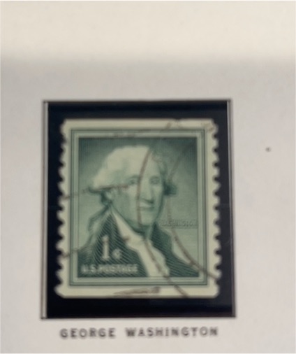1954 George Washington 1 Cent Stamp Scott #1031 — front