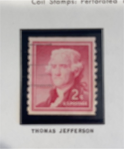 1954 USPS Scott #1033 2 Cent Thomas Jefferson — front