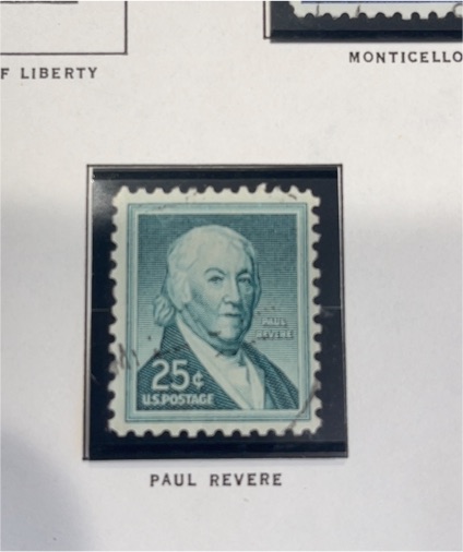 Scott #1048 1958 Paul Revere 25c U.S. Postage Stamp — front