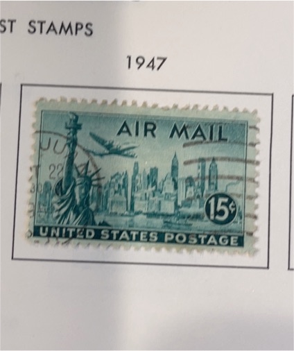 1947 United States Postage #C35 Air Mail 15 Cent Statue of Liberty — front