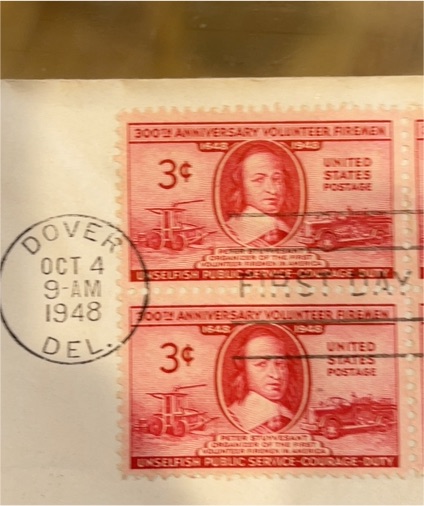 1948 Scott #971 Volunteer Firemen 3 Cent Stamp Block of 4 — front