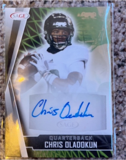 2022 Sage #A-CO3 Chris Oladokun Autograph Black — front