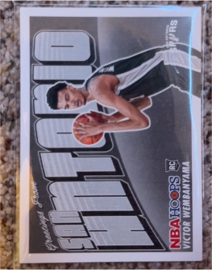 2023-24 Panini NBA Hoops Rookie Greetings #1 Victor Wembanyama — front