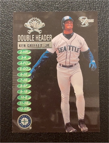 1998 SkyBox Dugout Axcess #8DH Ken Griffey Jr. Double Header — front