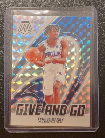 2023-24 Panini Mosaic #14 Tyrese Maxey Give and Go — front