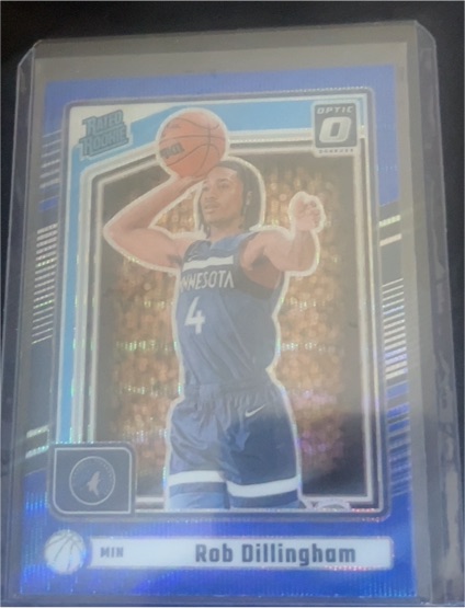 2024-25 Panini Donruss Optic #P-204 Rob Dillingham Rated Rookie Blue Ice Prizm — front