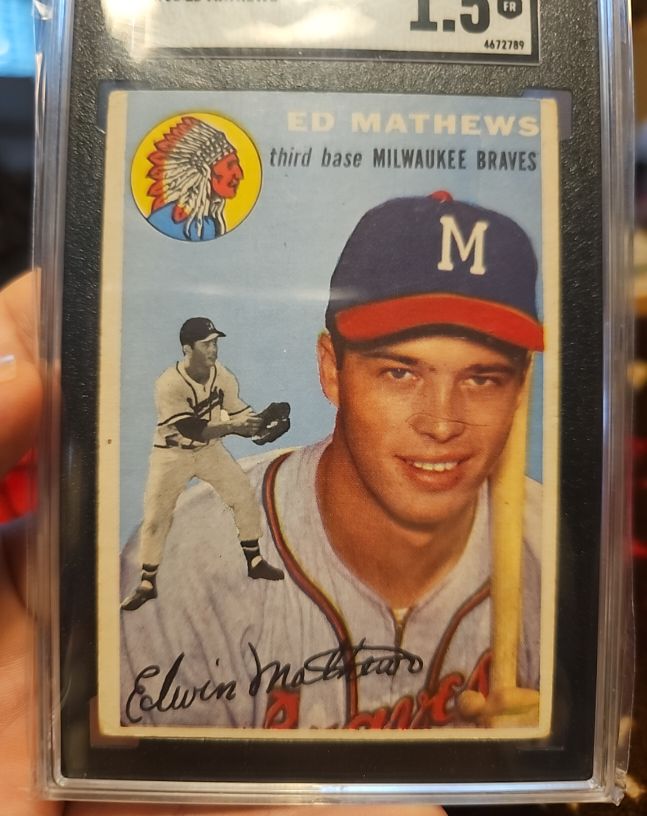 1954 Topps #30 Ed Mathews Milwaukee Braves — front