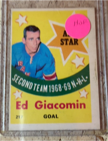 1969-70 O-Pee-Chee #217 Ed Giacomin — front