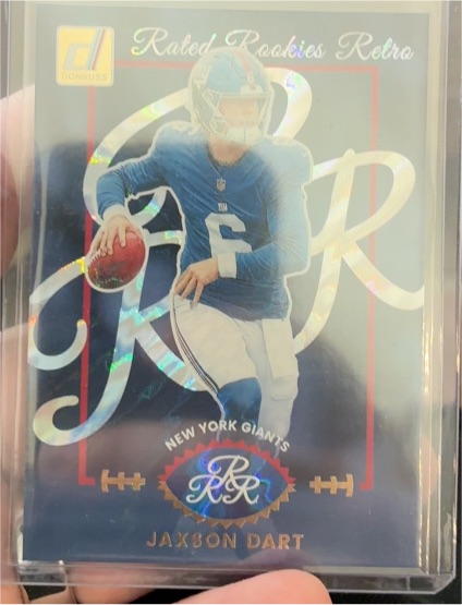 2025 Donruss #1 Jaxson Dart Rated Rookie Retro New York Giants — front