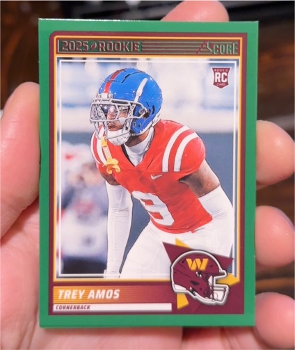 2025 Panini Score #92 Trey Amos RC Washington Commanders — front