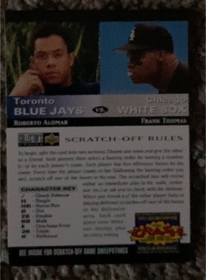 1994 Collector's Choice #NNO Roberto Alomar / Frank Thomas You Crash the Deck — front