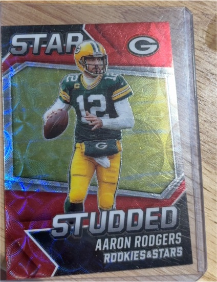 2021 Panini Rookies & Stars #SS-17 Aaron Rodgers Star Studded Red Wave Prizm — front