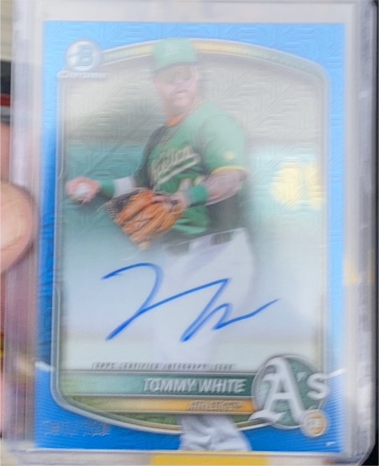 2025 Bowman Chrome Tommy White Blue Mojo Refractor Auto — front
