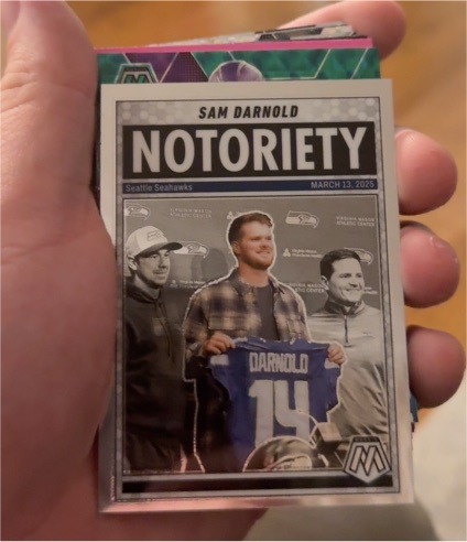 2025 Panini Mosaic #9 Sam Darnold Notoriety — front