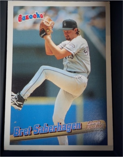 1996 Bazooka #114 Bret Saberhagen — front