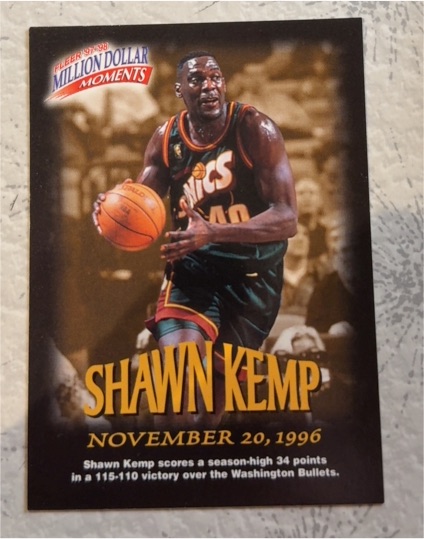 1997-98 Fleer Million Dollar Moments #14 Shawn Kemp — front