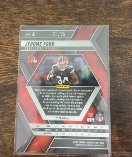 2025 Panini Mosaic #4 Jerome Ford — front