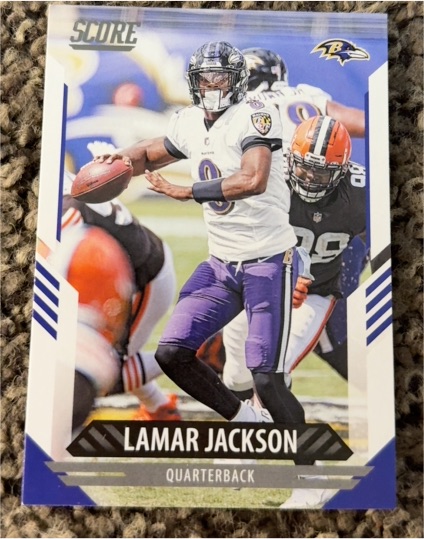 2021 Panini Score #87 Lamar Jackson — front