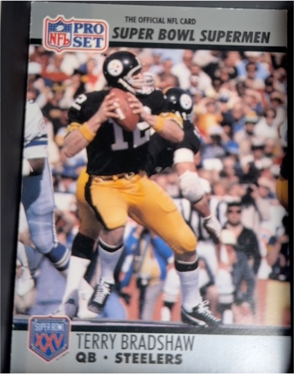 1990 Pro Set Super Bowl Supermen #32 Terry Bradshaw — front