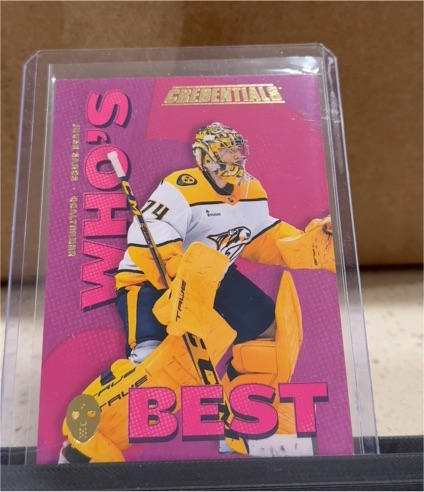 2023-24 Upper Deck Credentials #WB-JS Juuse Saros Who's Best — front