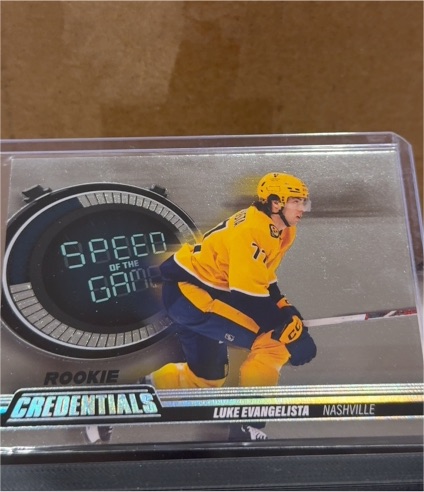 2023-24 Upper Deck Credentials #SGR16 Luke Evangelista — front