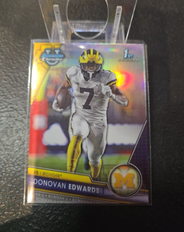 2023 Bowman University Chrome #42 Donovan Edwards — front