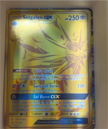 2018 Pokémon TCG Sun & Moon Ultra Prism #173 Solgaleo GX — front