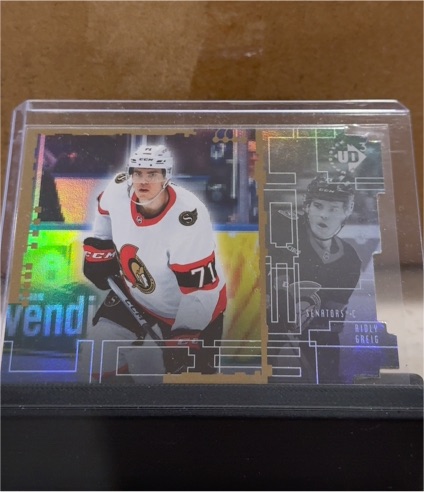 2023-24 Upper Deck Extended Thecnology FX13 Ridly Greig Ottawa Senators #UD3-17 — front