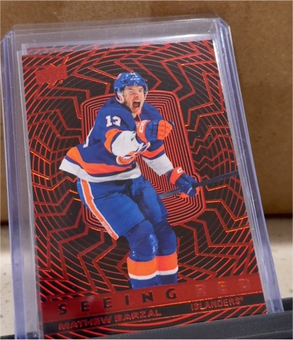 2023-24 Upper Deck Extended Series #SR-20 Mathew Barzal Seeing Red — front