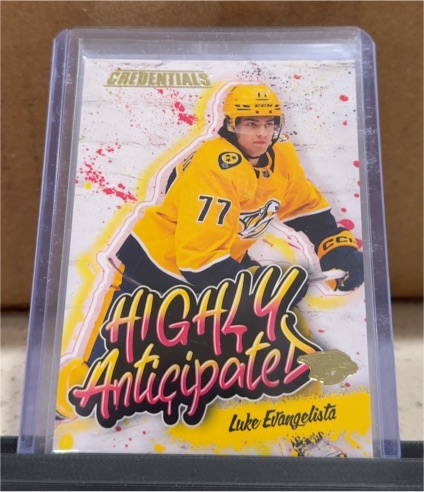 2023-24 Upper Deck Credentials Highly Anticipated #HA-38 Luke Evangelista — front
