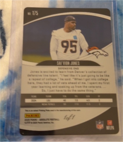 2020 Panini #175 Sayon Jones — front
