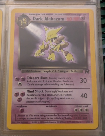 2000 Pokemon Team Rocket #18 Dark Alakazam — front