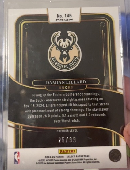2024-25 Panini Select Basketball #145 Damian Lillard — front