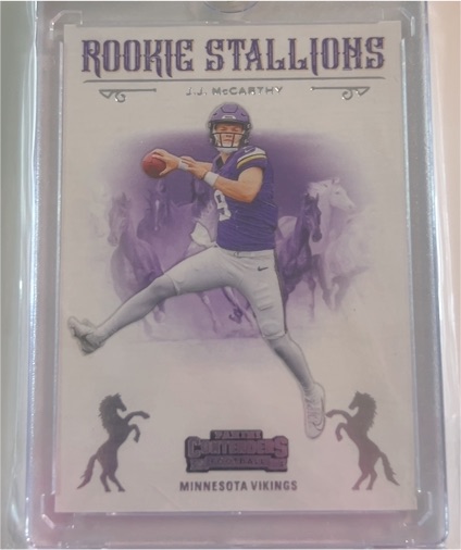 2024 Panini Contenders #9 J.J. McCarthy Rookie Stallions — front