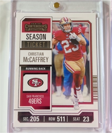 2023 Panini Contenders Season Ticket #87 Christian McCaffrey — front