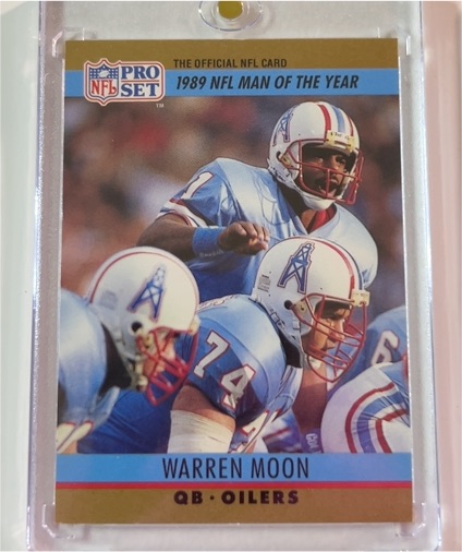 1990 Pro Set #4 Warren Moon Houston Oilers 1989 NFL Man of the Year — front