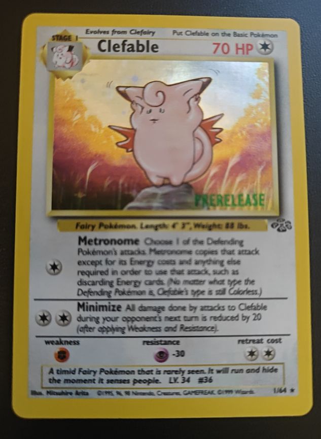 1999 Pokémon Jungle #1 Clefable — front
