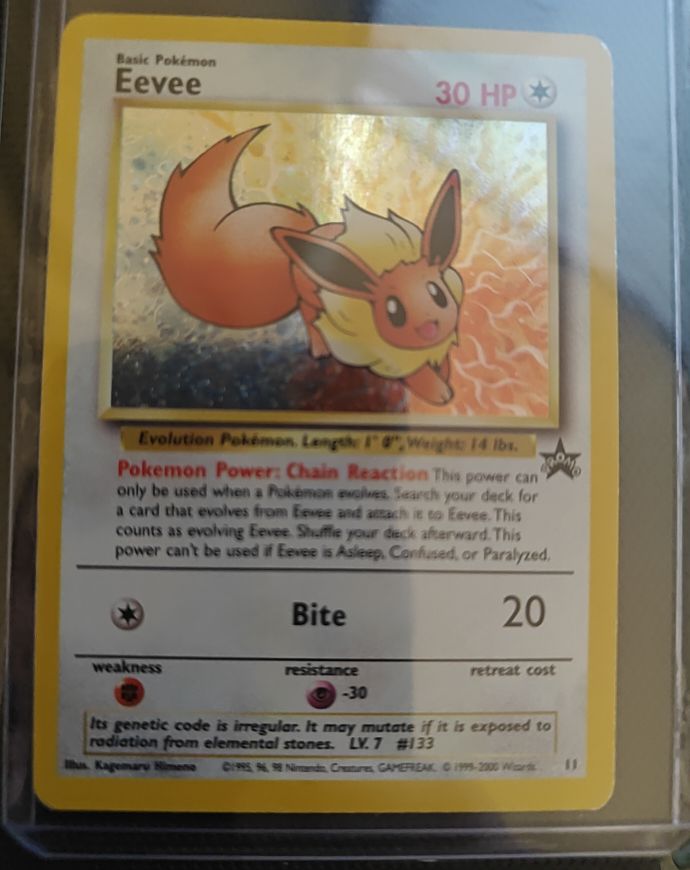 1999 Pokémon #11 Eevee Black Star Promo — front