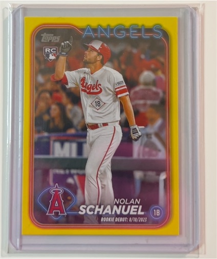 2024 Topps Update Series #US193 Nolan Schanuel Rookie Debut Yellow Parallel — front